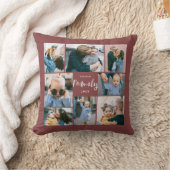 8フォトコラージュモダンファミリパーソナライズされたー|レンガ クッション (ブランケット)