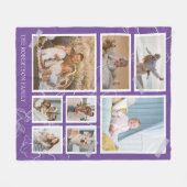 8フォトコラージュモダンファミリーフリースブランケット フリースブランケット (正面(横))