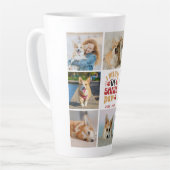 8フォトコラージュ信じIインSanta Paw Name & Date カフェラテマグ (左アングル)