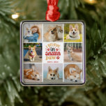 8フォトコラージュ信じIインSanta Paw Name & Date メタルオーナメント<br><div class="desc">名前と日パーソナライズされた付き信じのSanta Pawsで自分の写真のコラージュを作成。自分の写真の追加、名前の追加、日付の追加、自分の写真の作成。</div>