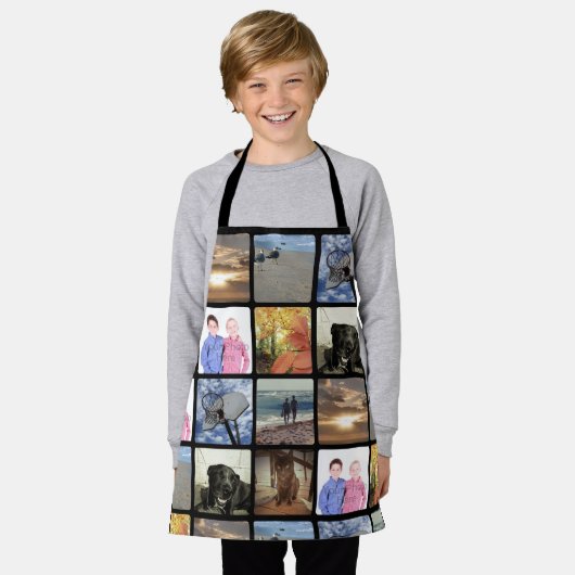 8フォトコラージュ全色記念ギフトキッズ エプロン