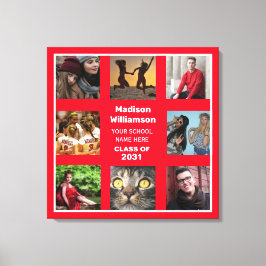 8フォトコラージュ卒業名区分 キャンバスプリント