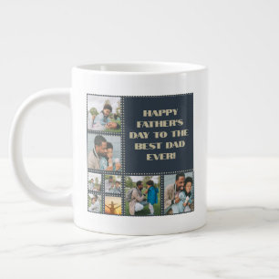 8フォトコラージュ気持ち父の日誕生日 ジャンボコーヒーマグカップ