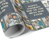8フォトコラージュ気持ち父の日誕生日 ラッピングペーパー (ロールコーナー)