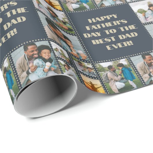 8フォトコラージュ気持ち父の日誕生日 ラッピングペーパー (ロールコーナー)