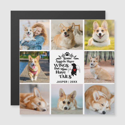 8フォトコラージュ犬の損失覚え磁気カード (正面/裏面)