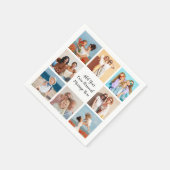 8フォトコラージュ自分の挨拶を追加 スタンダードカクテルナプキン (角)