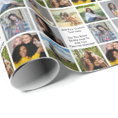 8フォトコラージュ自分の挨拶を追加 ラッピングペーパー (ロールコーナー)