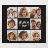 8フォトコラージュ – カスタム文字 – 黒い背景 ビールラベル (シングルラベル)