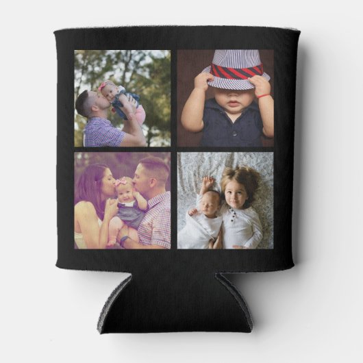 8フォトコラージュDIYおもしろい パーソナライズされた 缶クーラー (正面)