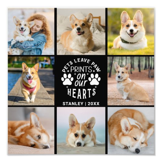 8フォトコラージュPet思い出の写真の拡大 フォトプリント (正面)