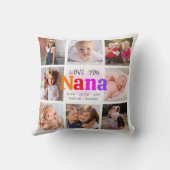 8フォトコラージラブユー奈カラフルはっきりしたモダン クッション (裏面)