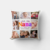 8フォトコラージラブユー奈カラフルはっきりしたモダン クッション (正面)