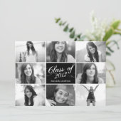 8フォトスクリプト卒業招待状ブラック 招待状 (スタンド正面)