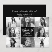 8フォトスクリプト卒業招待状ブラック 招待状 (正面/裏面)