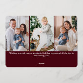 8フォトスパークルメリークリスマス金ゴールド 箔シーズンカード (裏面)