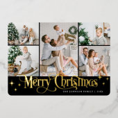 8フォトスパークルメリークリスマス金ゴールド 箔シーズンカード (正面)
