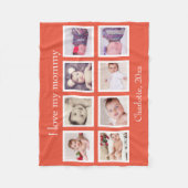 8フォトパーソナライズされた文字カスタム（オレンジ） フリースブランケット (正面)