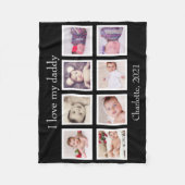 8フォトパーソナライズされた文字カスタム(黒) フリースブランケット (正面)