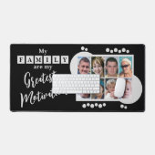 8フォトファミリーのモチベーション灰色の黒 デスクマット (キーボード&マウス)