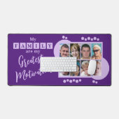 8フォトファミリーのモチベーション（紫） デスクマット (キーボード&マウス)