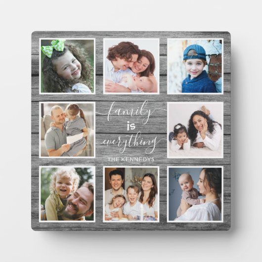8フォトファミリーは全引用文灰色の木 フォトプラーク (正面)