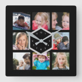 8フォトブラック角壁時計 スクエア壁時計 (正面)