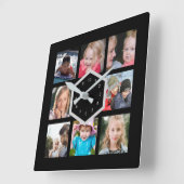 8フォトブラック角壁時計 スクエア壁時計 (傾斜)