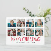 8フォトメリークリスマスレッドパターン シーズンカード (スタンド正面)