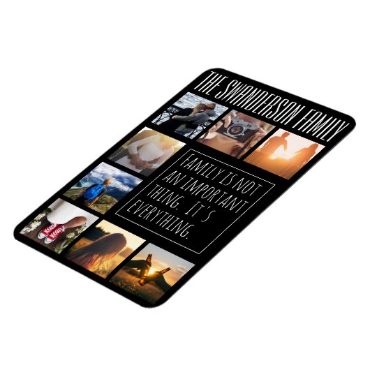 8フレームパーソナライズされたコラージュ黒 マグネット (左側)