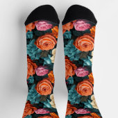 #8フローラルパターンクルーソックス ソックス (上部)