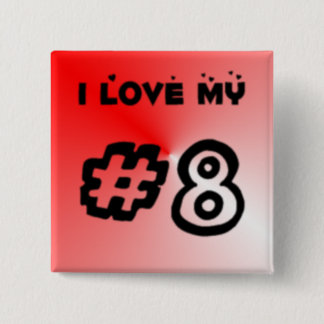 #8ボタンの正方形 缶バッジ
