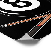 8ボールおもしろいビリヤード・プール選手8ボールBilli ポスター (角)