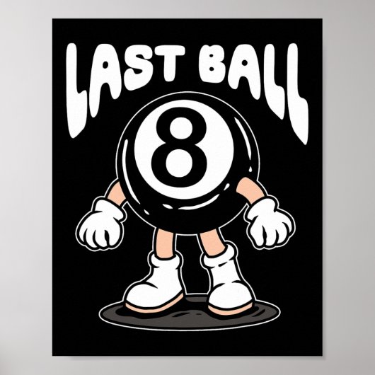 8ボールおもしろいビリヤード・プール選手8ボールBilli ポスター (正面)