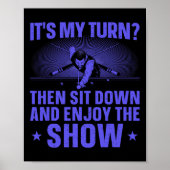 8ボールおもしろいプールデザイン女子男性へプールプレーヤー ポスター (正面)