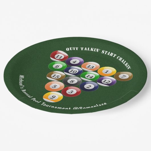 8ボールの棚のビリヤードボールの8ボールのプールのゲーム ペーパープレート (アングル)