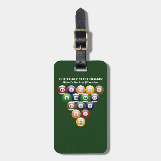 8ボールの棚のビリヤードボールの8ボールのプールのゲーム ラゲッジタグ (正面縦)