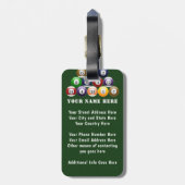 8ボールの棚のビリヤードボールの8ボールのプールのゲーム ラゲッジタグ (裏面縦)