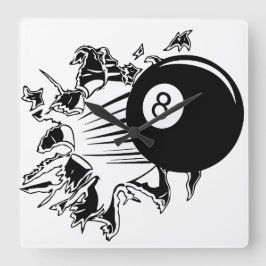 8ボールの突破 スクエア壁時計