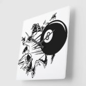 8ボールの突破 スクエア壁時計 (傾斜)