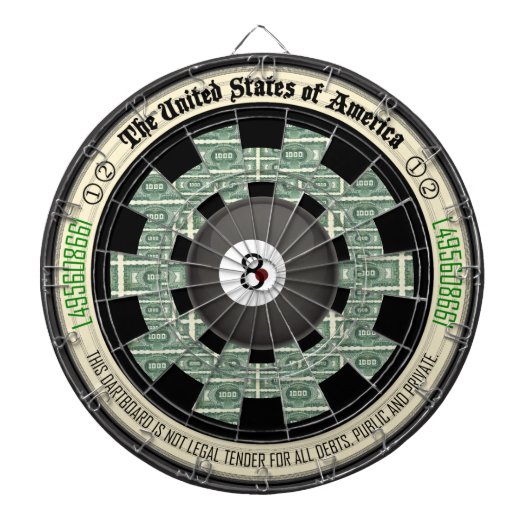 8ボールの紙幣の芸術 ダーツボード (正面)