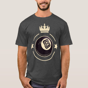 8ボールキングビリヤードレトロスヌッカー Tシャツ