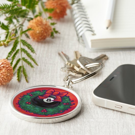 8ボールクリスマスウィースレッド キーホルダー (側面)