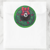 8ボールクリスマスリースグリーン ラウンドシール (バッグ)