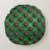 8ボールクリスマスリース ラウンドクッション (正面)