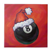 8ボールクリスマスレッドハット タイル (正面)