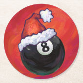 8ボールクリスマス ラウンドペーパーコースター (正面)