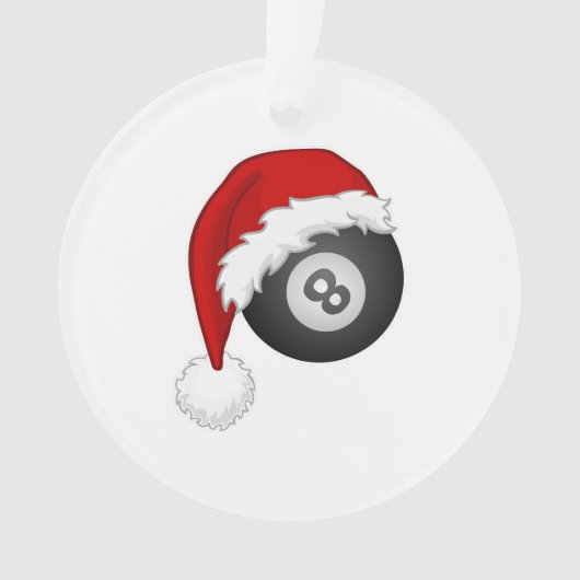 8ボールサンタハットクリスマスビリおもしろいティードスヌーカー オーナメント (正面)