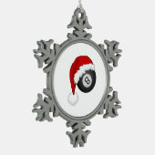 8ボールサンタハットクリスマスビリおもしろいティードスヌーカー スノーフレークピューターオーナメント (左)