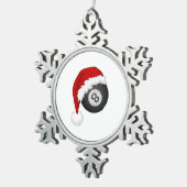 8ボールサンタハットクリスマスビリおもしろいティードスヌーカー スノーフレークピューターオーナメント (右)
